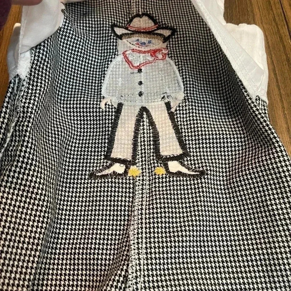 The Bailey Boys Cowboy White Black One Piece  Vintage Baby Boys Pants size 12M - Picture 11 of 17